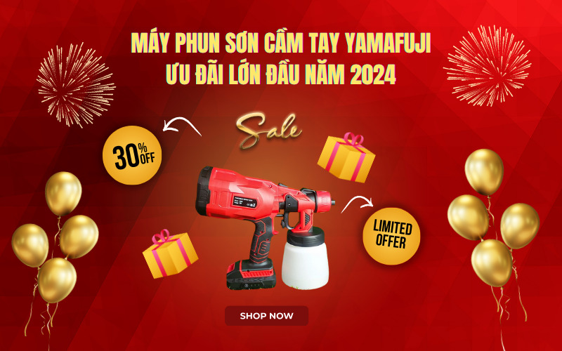 Máy Phun Sơn Cầm Tay Yamafuji Ưu Đãi Lớn Đầu Năm 2024