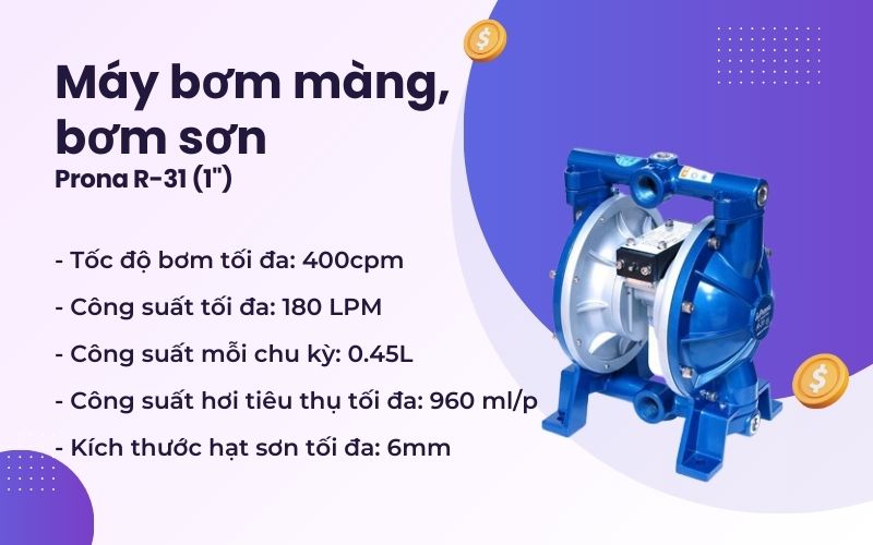 Máy bơm màng, bơm sơn Prona R-31 (1