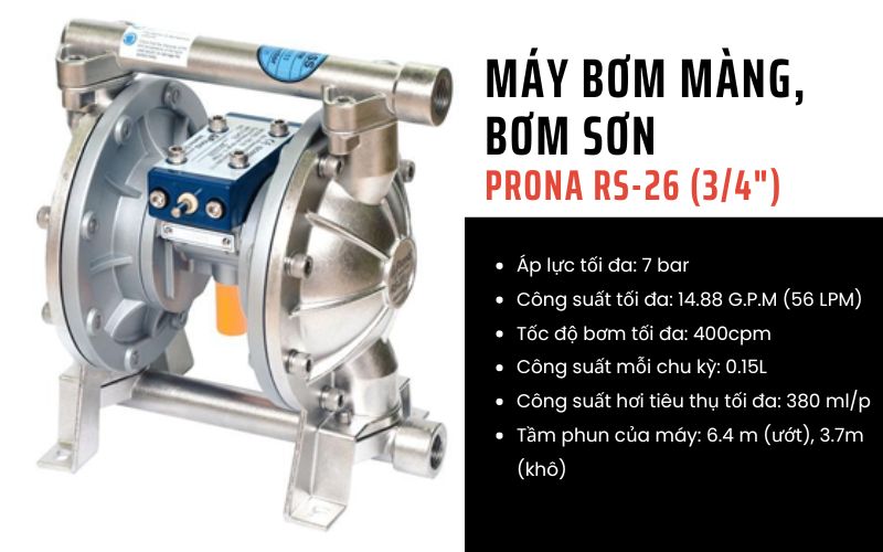 Máy bơm màng, bơm sơn Prona RS-26 (3/4