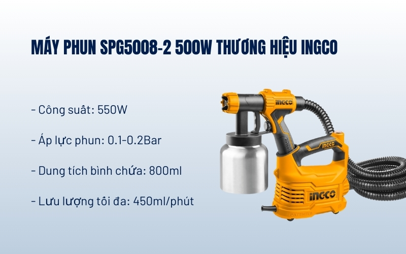 Máy phun SPG5008-2 500W thương hiệu INGCO