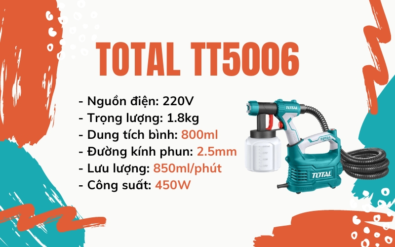 Máy phun sơn Total TT5006 500W