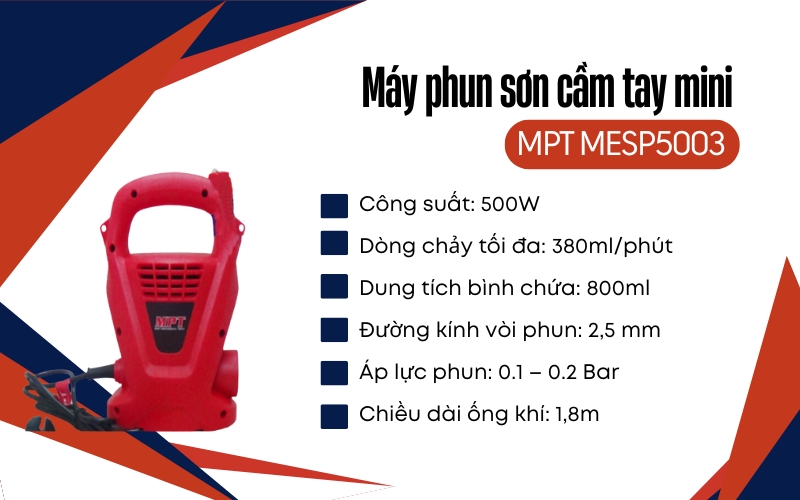 Máy phun sơn cầm tay mini MPT MESP5003