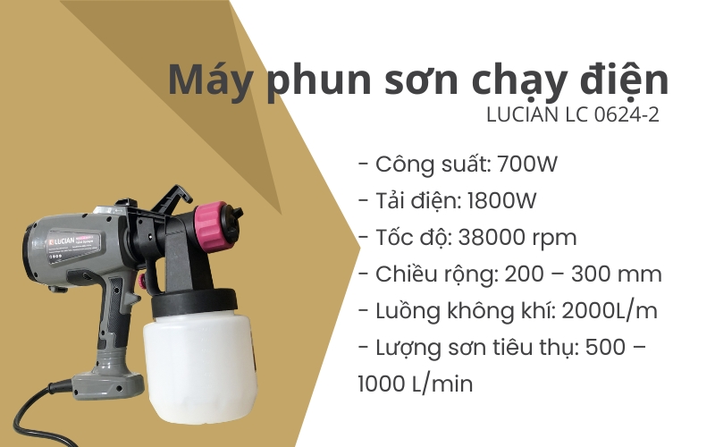 Máy phun sơn chạy điện LUCIAN LC 0624-2
