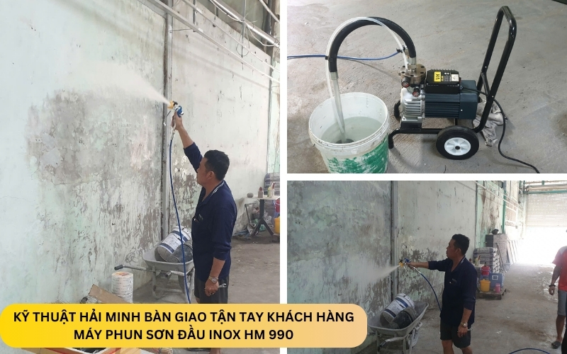 Máy phun sơn đầu inox HM 990