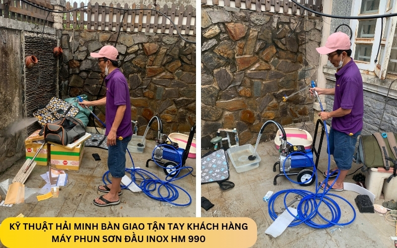 Máy phun sơn đầu inox HM 990