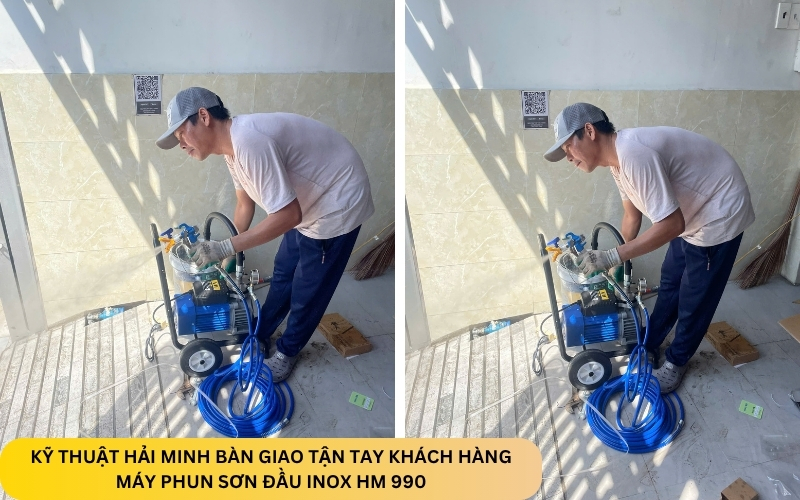 Máy phun sơn đầu inox HM 990