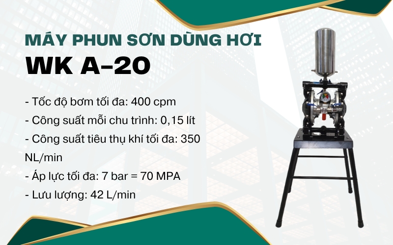 Máy phun sơn dùng hơi WK A-20 (Taiwan)