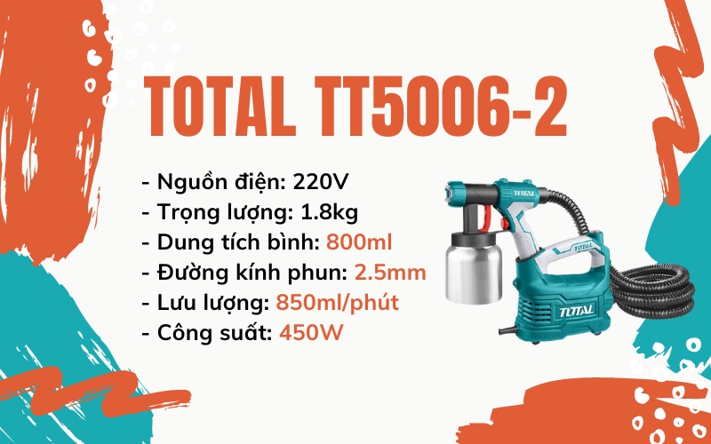 Máy phun sơncầm tayTotal TT5006-2 500W