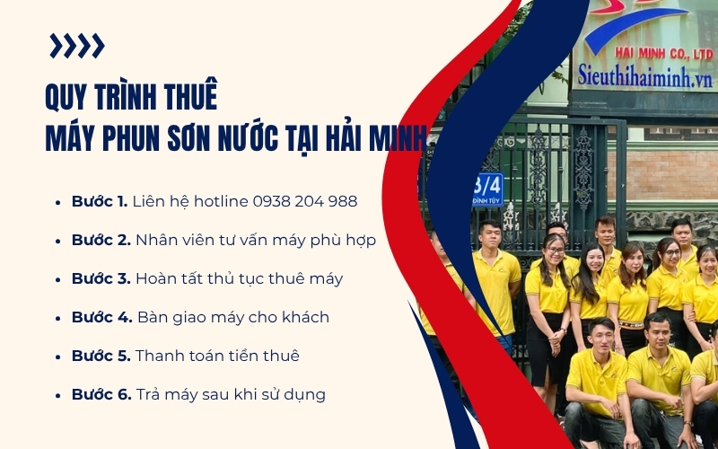 Quy trình thuê máy phun sơn nước tại Hải Minh