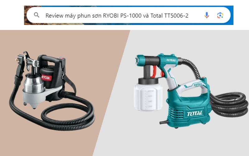 Review máy phun sơn RYOBI PS-1000 và Total TT5006-2 