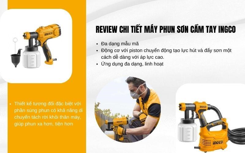 Review chi tiết máy phun sơn cầm tay ingco