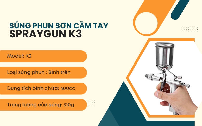 Súng phun sơn cầm tay Spraygun K3