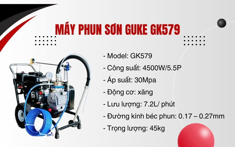 Thông số kỹ thuật của Máy phun sơn GUKE GK579