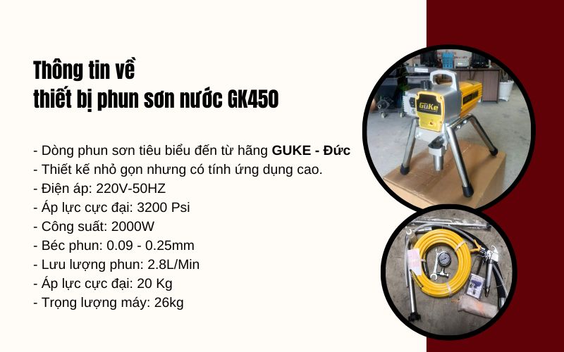 Thông tin về thiết bị phun sơn nước GK450