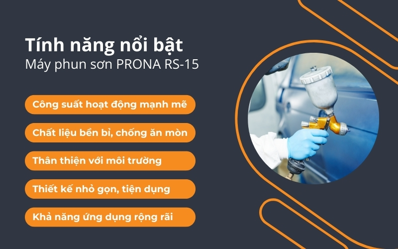 Tính năng nổi bật của Máy phun sơn PRONA RS-15