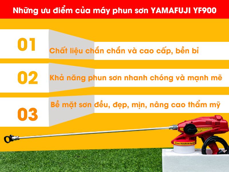Ưu điểm của máy phun sơn chạy điện YF-900