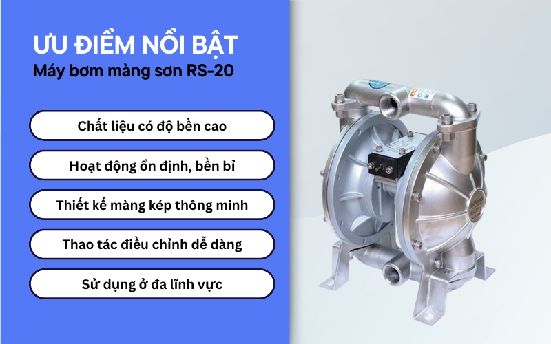 Ưu điểm nổi bật của Máy bơm màng sơn RS-20