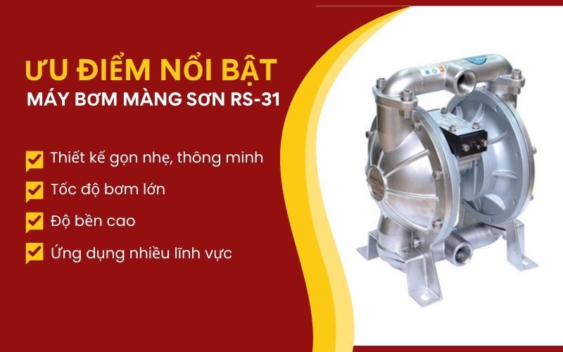 Ưu điểm nổi bật của Máy bơm màng sơn RS-31
