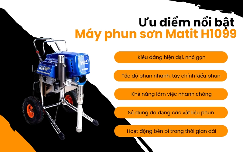 Ưu điểm nổi bật của Máy phun sơn Matit H1099