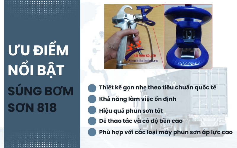 Ưu điểm nổi bật của Súng bơm sơn 818