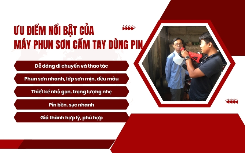 Ưu điểm nổi bật của máy phun sơn cầm tay dùng pin