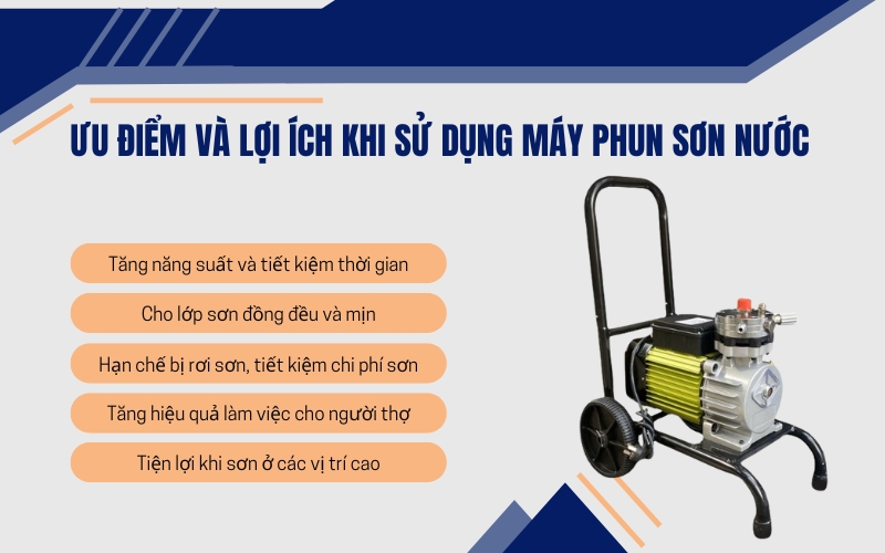 Ưu điểm và lợi ích khi sử dụng máy phun sơn nước