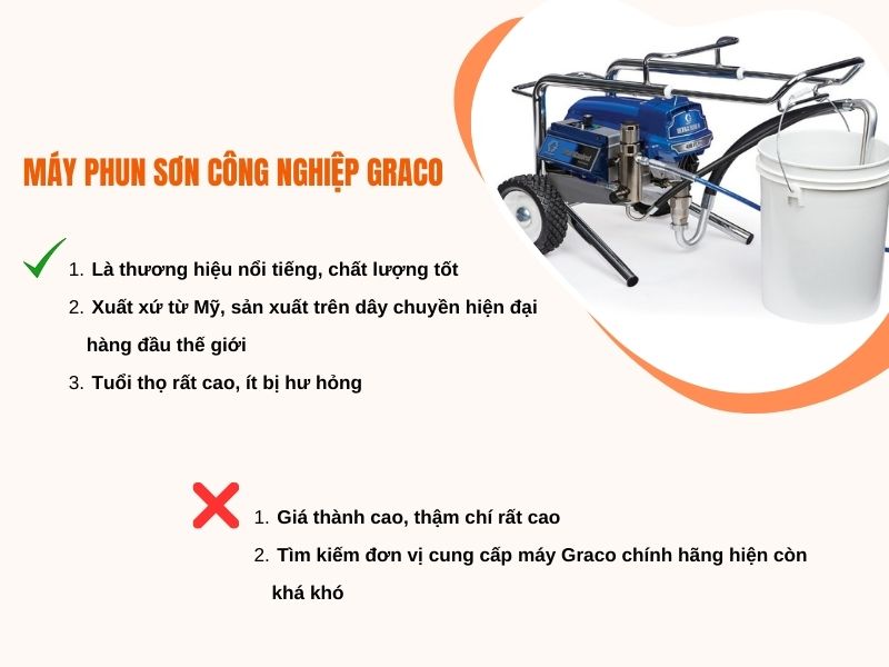 Ưu nhược điểm của máy phun sơn công nghiệp Graco