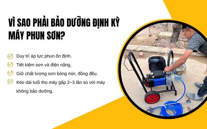 Vì sao phải bảo dưỡng định kỳ máy phun sơn