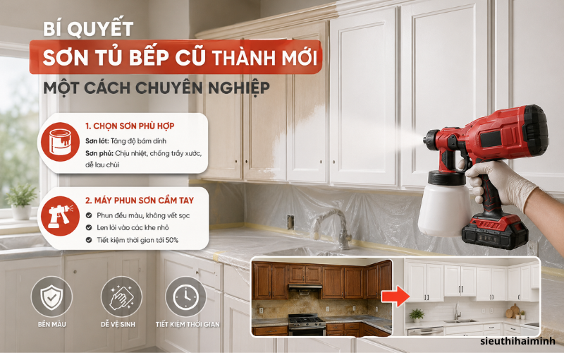 Chuẩn bị dụng cụ và thiết bị sơn tủ