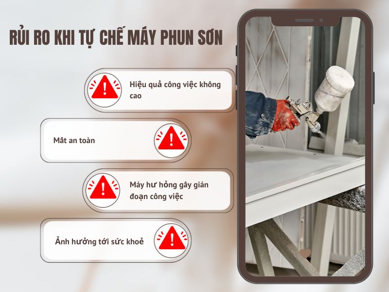 các rủi ro khi tự chế máy phun sơn