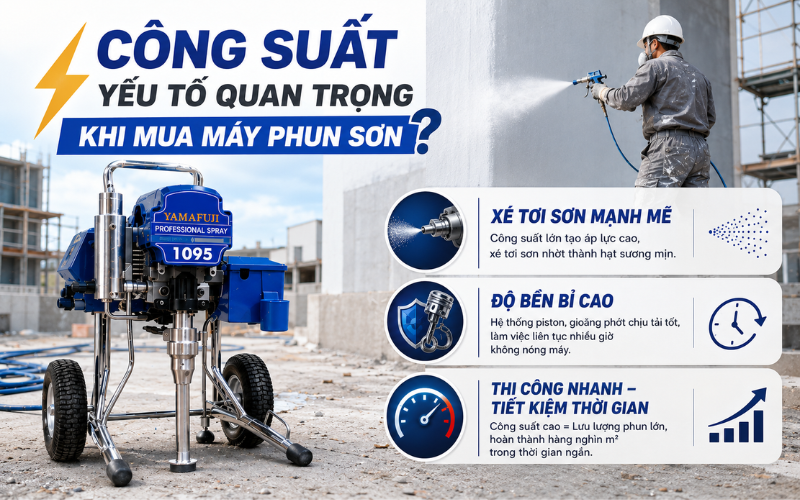 Công suất là yếu tố quan trọng nhất khi mua máy phun sơn?