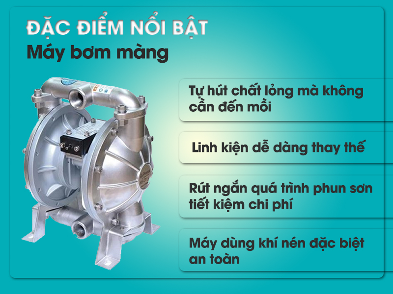 điểm nổi bật của máy bơm sơn màng