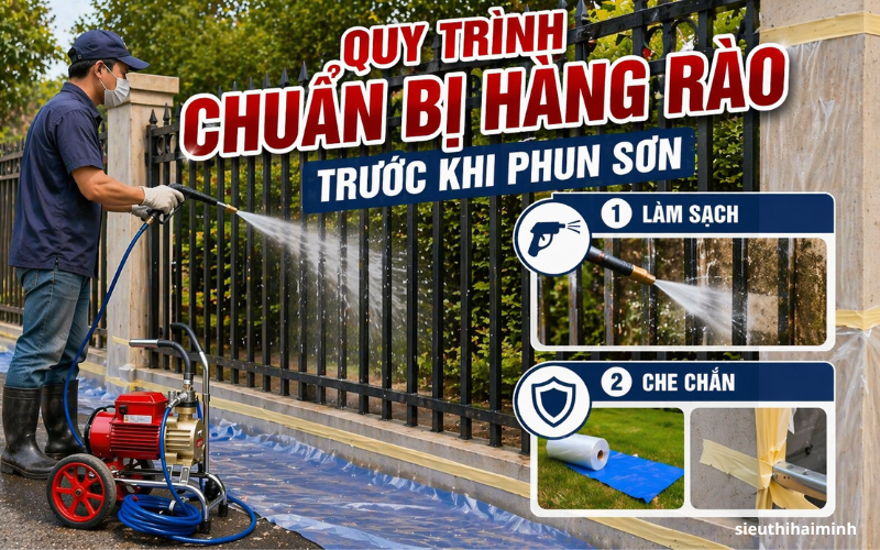  Quy trình chuẩn bị hàng rào trước khi phun sơn