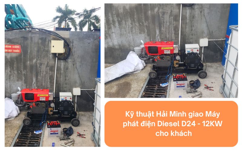 Kỹ thuật Hải Minh giao Máy phát điện Diesel D24 - 12KW cho khách