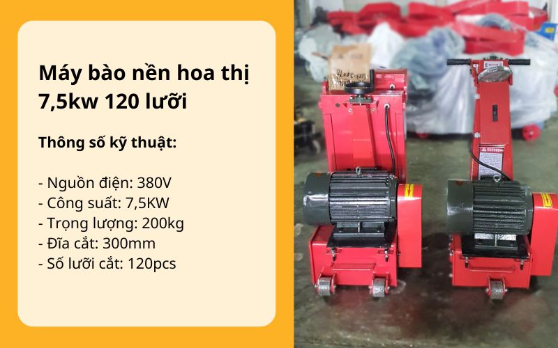 Thông số kỹ thuật máy bào nền hoa thị 7,5kw 120 lưỡi