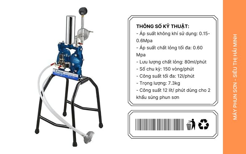 Đặc điểm của máy bơm sơn màng Prona BDP-12S