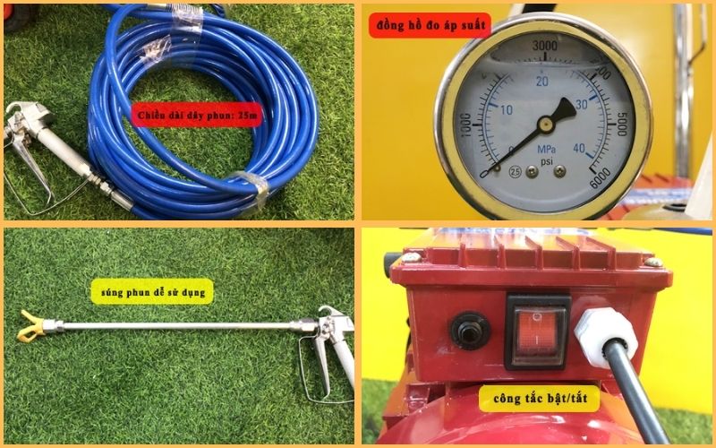Tính năng nổi bật của máy phun sơn HM-833 dây 25m