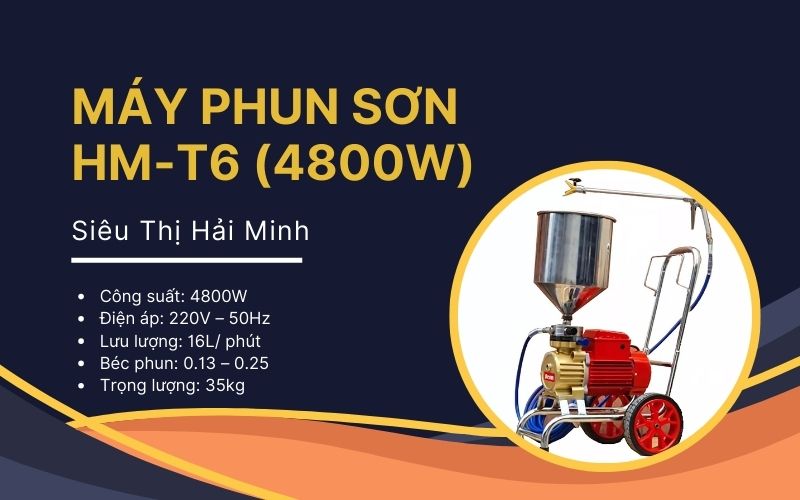Đặc điểm nổi bật của máy phun sơn HM-T6 (4800W)
