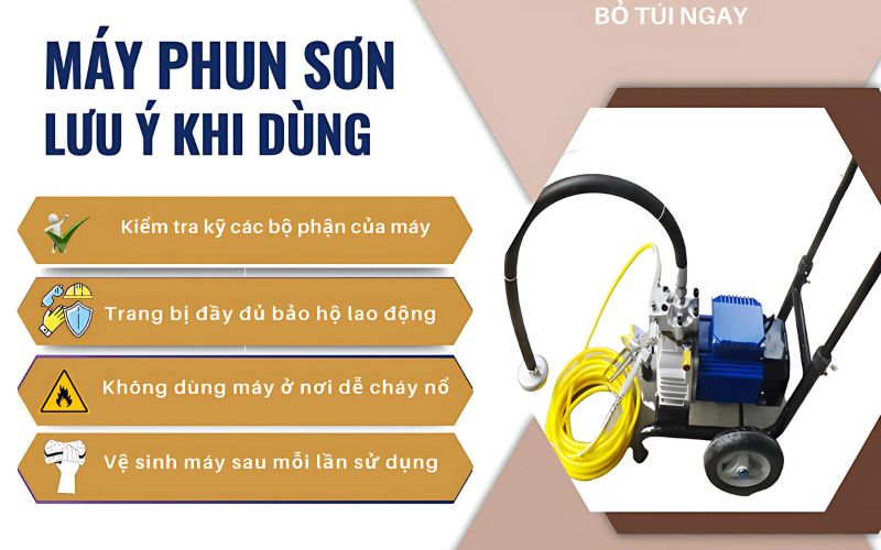 Lưu ý khi sử dụng máy phun sơn HM990