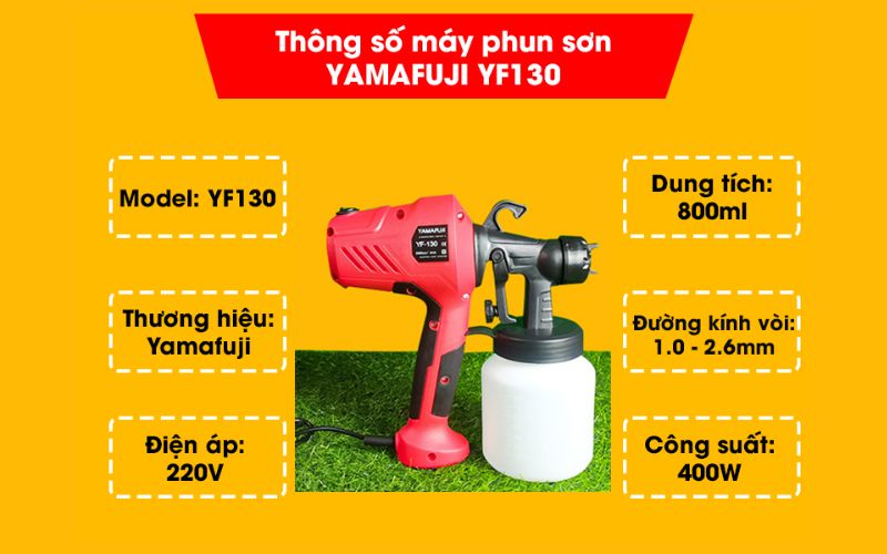 Tính năng của máy phun sơn chạy điện Yamafuji YF130