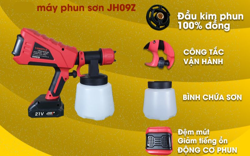 Thông số Máy phun sơn chạy pin Yamafuji JH-09Z