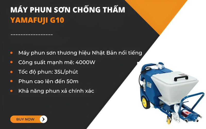 Đặc điểm nổi bật về máy phun sơn chống thấm, sơn trần Yamafuji G10
