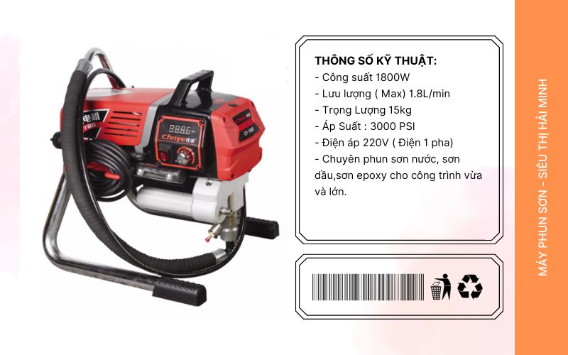Những ưu điểm nổi bật của máy phun sơn CY 1800