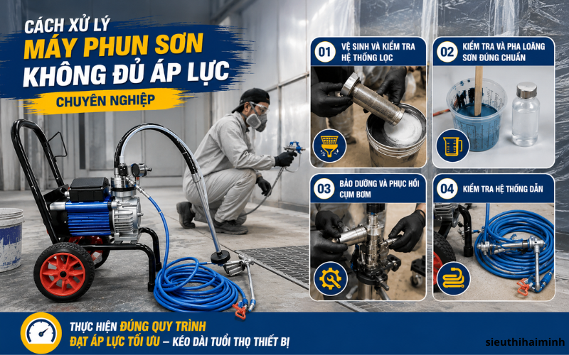 Cách xử lý máy phun sơn không đủ áp lực chuyên nghiệp