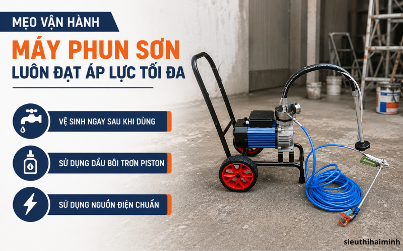 Mẹo vận hành để máy phun sơn luôn đạt áp lực tối đa