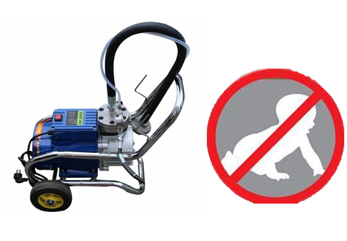 Máy phun sơn tránh xa tầm tay của trẻ em