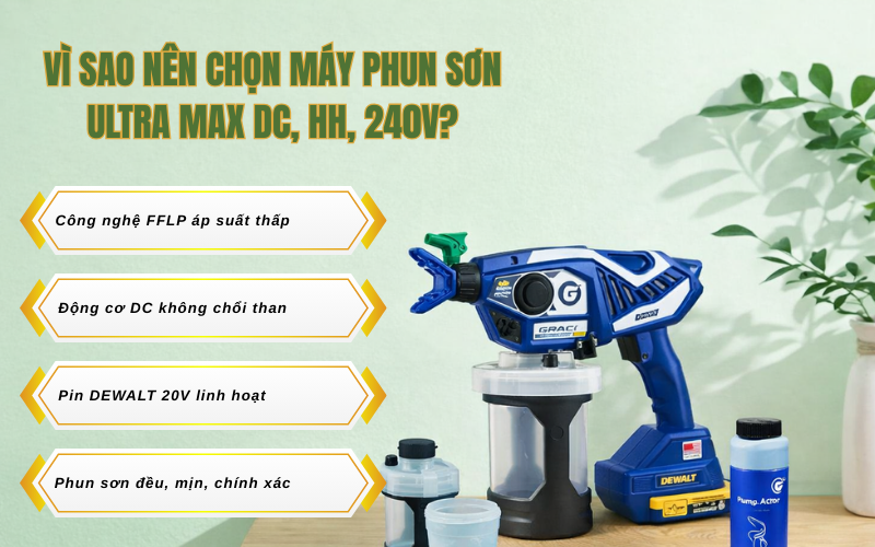 Vì sao nên chọn máy phun sơn ULTRA MAX DC, HH, 240V?