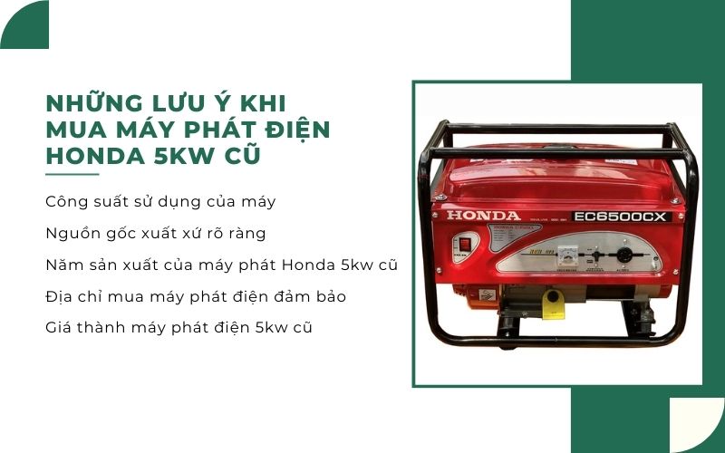 Những lưu ý khi mua máy phát điện Honda 5kw cũ