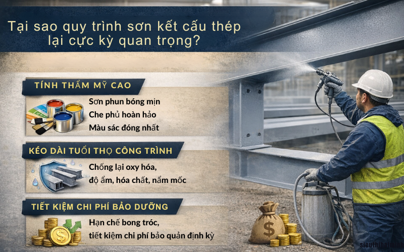 Tại sao quy trình sơn kết cấu thép lại cực kỳ quan trọng?