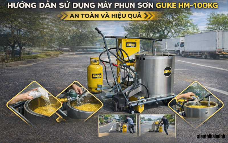 Hướng dẫn sử dụng máy phun sơn GUKE HM-100kg an toàn và hiệu quả